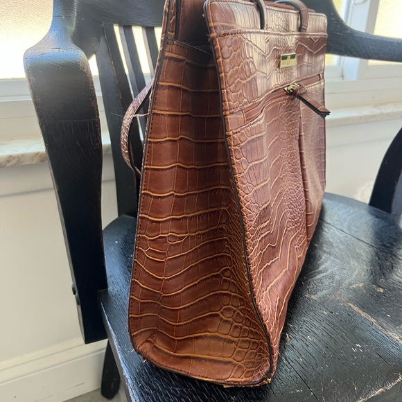 Vintage Faux Croc Brown Work Bag - Picture 4 of 11